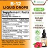 Vitamin B12 Sublingual Liquid Drops 1200mcg Natural Energy Booster - (2 oz) By Nature's Nutrition - 2 of 4