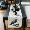 Elegant 72" Gothic Jacquard Table Runner, Halloween Tablecloth with Spider Webs and Black Ravens| OrnamentallyYou - 3 of 4