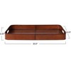 Storied Home Decorative Wood and Leather Tray with Handles, Cognac Color - 2 of 4