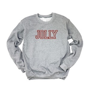 Simply Sage Market Women's Graphic Sweatshirt Embroidered Jolly -Red Ink - 1 of 3