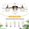LLHZSY Modern 3/4-lights Bathroom Dimmable Vanity Lights Wall Sconces with Glass Shade-Black Gold - 3 of 4
