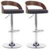 vidaXL Bar Stools 2 pcs Dark Gray Fabric and Bentwood - 2 of 4