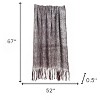 HomeRoots 52" X 67" Dark Purple Woven Wool Blend Chevron Throw Blanket with Fringe - 3 of 4