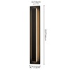 Rennnsan Varnell 15"-26"H Hardwired Rectangle Aluminum Modern LED Dimmable Outdoor Wall Sconce in Black - 3 of 4