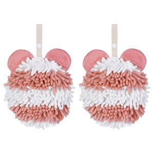 REGALWOVEN Cute Bear Shape Chenille Soft Absorbent Hand Towels 2 Pcs - 1 of 4