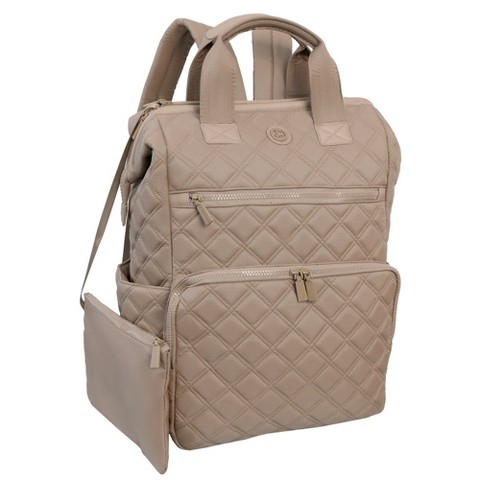 JOAN & DAVID Diamond Quilted Puffer Nylon Square Laptop Backpack 020-TAUPE One Size