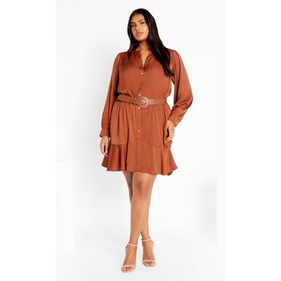 Women's Plus Size Oki Dress - copper | CITY CHIC
