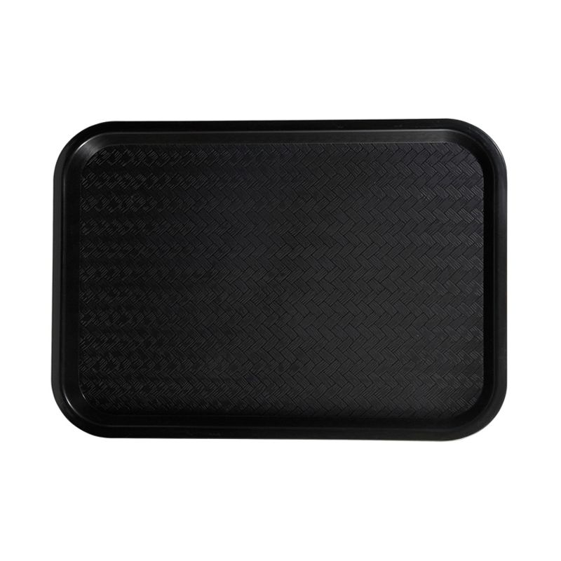 Winco Cafeteria Fast Food Tray, Plastic,  Black, 12" x 16" - Pack of 12, 1 of 2
