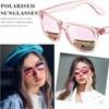 Attop Polarized Sunglasses Retro Square Design Sunglasses UV400 Fashion, Transparent Pink - 3 of 4