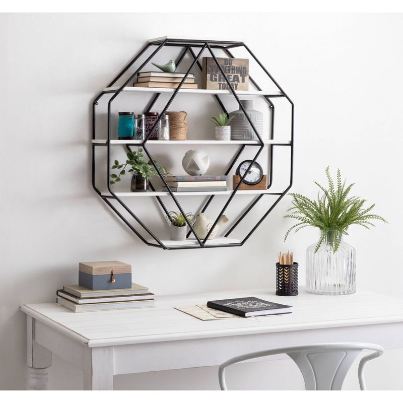 Wall Shelf Octagon Shaped - Kate & Laurel All Things Decor, 6 of 9