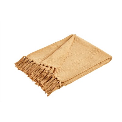 Cinnamon Cotton Reversible Throw Blanket, 50" x 60", 2-Pack