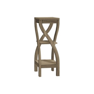 FONTOI 3-Tier Side Table with Square Tabletop, Bedside Table with 2 Storage Shelves, Nightstand for Living Room, Bedroom, Taupe, 11.5"*32"*11.5" - 1 of 4