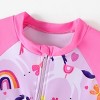PATPAT Girls Swimsuit Short Sleeve Rashguard One Piece Swimwear Zipper Bathing Suit (Age 2-14) - 3 of 4