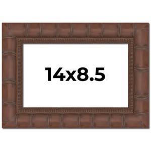 PosterPalooza | 14x8.5 Wide Bamboo Picture Frame, UV Acrylic, 4 Finishes - Brown, Black, Silver, and Natural - 1 of 4