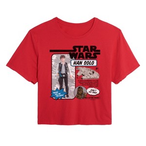 Women's - Star Wars - Han Solo Action Figure Cropped Graphic T-Shirt - 1 of 4