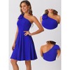 INSPIRE CHIC Women's Christmas Party Elegant Flared Bow One Shoulder Evening Cocktail Dresses - 2 of 4