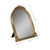 Sagebrook Home Vintage Mirror with Ornate Resin Frame - Arched Decorative Accent for Home, Office, Bedroom, or Living Room  - 12" Gold - 2 of 4