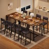 5-Piece Dining Table Set W/Footrest & Backrest, Bar Table Set with 4 Upholstered Chairs, Bar Table and Chairs Set with Corner Protector - 3 of 4