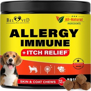 Beloved Pets Dog Anti Itch Allergy Support Chews with Probiotic and Omega 3 Skin Coat Health Immune Supplement 10 Oz - 1 Pack - 1 of 4