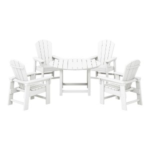 WestinTrends Malibu Kids 5-Piece HDPE Outdoor Patio Round Dining Table and Chairs Set - 1 of 4