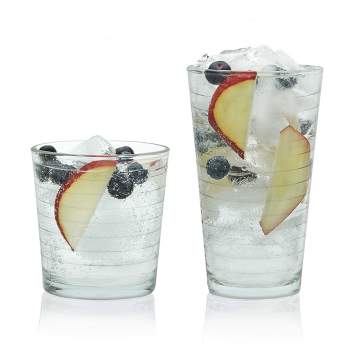 Libbey Hoops 16-Piece Tumbler and Rocks Glass Set