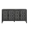 59.8" Wooden Sideboard Buffet with Hollow Carved Floral Doors, Adjustable Shelves & Antique Finish for Dining Room Storage-3irtyhousy - 3 of 4