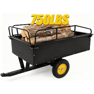 Heavy Duty ATV/UTV Dump Trailer, 15 Cubic Feet, Reinforced Steel Sides, Quick Dump Function - 1 of 4