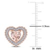 EVERLY JEWELRY |Rose Plated Sterling Silver 1.75 CT TGW Cubic Zirconia & Simulated Morganite Heart Earrings - 2 of 4