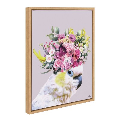 Natural Floral Bird Abstract Canvas Wall Art, 18x24