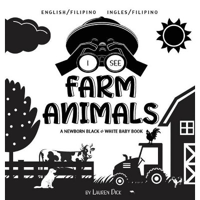 I See Farm Animals - Large Print by  Lauren Dick (Hardcover)