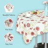 PiccoCasa Wedding Parties Decoration Red Flower Printed Vinyl Plastic Square Tablecloth 53" x 53" 1 Pc - 3 of 3