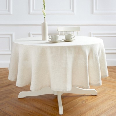 Solino Home Linen Hemstitch Round Tablecloth | Sonoma