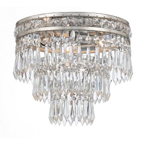 Crystorama Lighting Mercer 3 - Light Flush Mount in  Olde Silver - 1 of 2