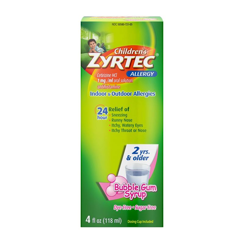 Children's Zyrtec 24 Hour Allergy Relief Syrup - Bubble Gum - Cetirizine - 4 fl oz, 3 of 13