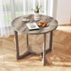 Costway 36 Inch Wood Dining Table for 2-4 People with Wing-shaped Pedestal Base Gray/Black - 2 of 4