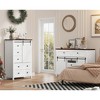 Farmhouse 5 Drawer Dresser for Bedroom, Tall Wood Dresser Chest of Drawer with Sliding Barn Door, Adjustable Shelf, Storage Organizer for Bedroom - 4 of 4