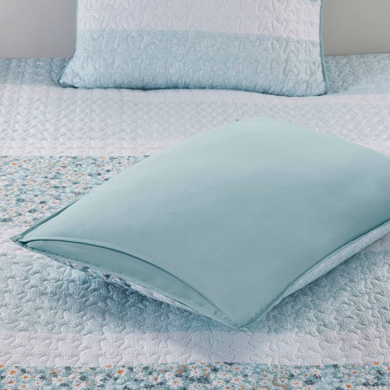 4pc Tulia Seersucker Coverlet with Throw Pillow Bedding Set Aqua Blue - Madison Park, 6 of 13