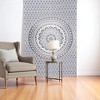 HomeRoots 80" X 56" Gray And White Mandala Cotton Hanging Tapestry - 2 of 3