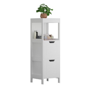 SUGIFT Bathroom Floor Cabinet, Wooden Storage Cabinet - 1 of 4