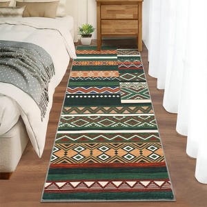 Washable Living Room Rugs Farmhouse Geometric Area Rug Soft No Slip Non-Shedding Carpet for Bedroom Dining Room Home Office - 1 of 4