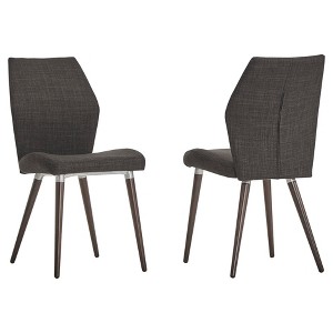 Winona Espresso Mid Century Angled Chair (Set Of 2) - Charcoal - Inspire Q, Grey