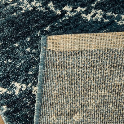 Sienna Dark Blue Geometric Synthetic 8' x 10' Area Rug