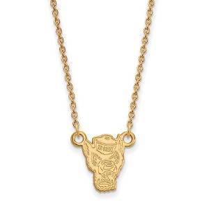 Black Bow Jewelry 14k Yellow Gold Plated Sterling Silver North Carolina State Wolfpack NCAA Necklace 18 Inch - 1 of 4