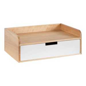18" x 7" Kitt Floating Side Table Shelf White/Natural - Kate & Laurel All Things Decor - 1 of 4