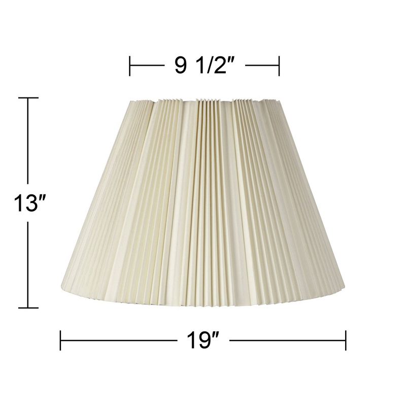Springcrest Eggshell Pleated Large Lamp Shade 9.5" Top x 19" Bottom x 13" High (Spider) Replacement with Harp and Finial, 5 of 9