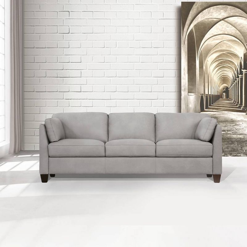 81&#34; Matias Sofas Dusty White Leather - Acme Furniture, 1 of 7