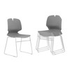 Racxily Set of 4 Stacking Office Chairs, Ergonomic Polypropylene Seat with Steel Frame. (4 pcs) - 2 of 4