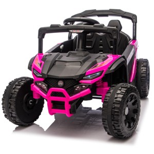 TopComfy Baby Walkers Kids Ride Four Wheel Suspension Anti Collision Bar High Chassis Anti Slip Grip Wheels for Kids, Pink, 34.25"*20.08"*12.99" - 1 of 4