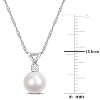 EVERLY JEWELRY | 14k White Gold Diamond and 7-7.5 MM Cultured Pearl Pendant with Chain, 17" - 3 of 4