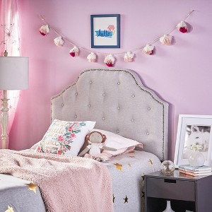 Modern Headboard, Upholstered Queen Headboard, Curved Integrated Design Button Tufted Full Size Headboard,41.50'' x 3.25'' x 54.25''(3.46*0.27*4.52) - 1 of 4